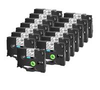 eRgDFS Compatible avec Les imprimantes d'étiquette TZE-131 12 mm comme PT-1000 PT-D450 15 Pack Noir sur Un Ruban d'étiquette laminée Claire