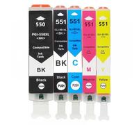 eRgDFS Compatible avec PGI550 551 XL CARTRIDE INSTRIDE MG7150 MX725 IX6850 MG5450 IP7200(1 Set 5PCS)