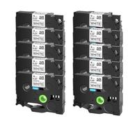 eRgDFS Compatible avec TZ T ZE-231 TZ 241 221 251 H100 E500 350 PRINGES 10 Black sur Les Bandes d'étiquette Blanche(6 and 9mm)