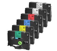 eRgDFS Compatible avec TZE-131 Tze-231 Tze-431 Tze-631 Étiquettes Imprimantes 6 Pack Ruban de Couleur Mixte Couleur Mixte(6PK Mixed Colors)