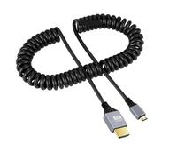eRgDFS Extension de Fil à Ressort Compatible HDMI 4K 60Hz, 2.0 mâle à mâle, Compatible avec HDTV, PS4, PS3(Mini HD to HD)