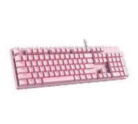 eRgDFS S2022 Keyboard de Jeu mécanique 104 Backlit RVB Filaire avec Panneau métallique et touchés ABS Compatible avec PC et PRODICONS ORTORPORTATS D'ordinateur Portable(Pink)