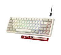 eRgDFS V-K66 Clavier de Jeu mécanique à 60% Filaire, rétroéclairé par LED, Clavier monté sur Joint remplaçable à Chaud avec flèche, Compatible avec Les Jeux de Touches personnalisés(VK66 Retro B)