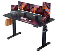 ErGear Bureau Assis Debout, Bureau Electrique Réglable en Hauteur avec Panneau Intelligent à 4 Mémoires et Plateau en Deux Parties (Noir, 140 x 70 cm)
