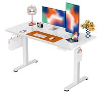 ErGear Bureau Assis Debout, Bureau Electrique Réglable en Hauteur avec Panneau Intelligent à 4 Mémoires et Plateau en Deux Parties (Blanc, 120 x 60 cm)