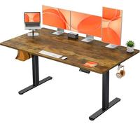 ErGear Bureau Assis Debout électrique, 140x70cm, Marron Rustique