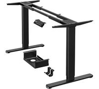 ErGear Bureau Assis Debout Électrique à 2 Moteurs, Bureau Réglable en Hauteur, 4 Contrôles de Mémoire, Supportant Jusqu'à 120 kg, Cadre en Acier Robuste (Noir)