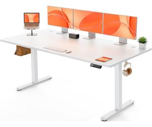 ErGear Bureau Assis Debout Electrique, Bureau Réglable en Hauteur Electrique 180 x 80 cm avec Panneau Intelligent à 4 Mémoires, Bureaux Blanc avec Plateau en Panneaux Assemblés
