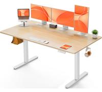 ErGear Bureau Assis Debout Electrique, Bureau Réglable en Hauteur Electrique avec Panneau Intelligent à 4 Mémoires, Bureaux Blanc avec Plateau en Panneaux Assemblés (140 x 70 cm, Beige)