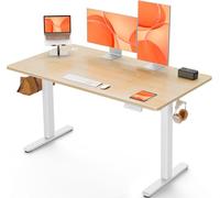 ErGear Bureau Assis Debout Electrique, Bureau Réglable en Hauteur Electrique avec Panneau Intelligent à 4 Mémoires, Bureaux Blanc avec Plateau en Panneaux Assemblés (120 x 60 cm, Beige)