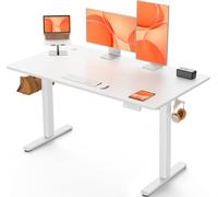 ErGear Bureau Assis Debout Electrique, Bureau Réglable en Hauteur Electrique avec Panneau Intelligent à 4 Mémoires, Bureaux Blanc avec Plateau en Panneaux Assemblés (120 x 60 cm, Blanc)