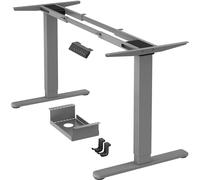 ErGear Pied Bureau Assis Debout Électrique, 2 Moteurs, Gris