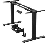 ErGear Pied Bureau Assis Debout Électrique, 2 Moteurs, Noir