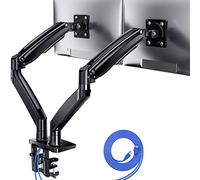 ErGear Support 2 Ecran pc Jusqu’à 40 Pouces, Capacité Max de 12 kg Chacun, Bras Double Ecran pc Ultra-Large Robuste Ports USB, Réglable en Hauteur, VESA 75 x 75 mm ou 100 x 100 mm, Noir