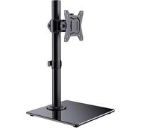 ErGear Support de Moniteur pour écran Plat & incurvé 13-32 Pouces, Support de Moniteur avec Socle en Verre trempé Stable, Réglable en Hauteur, Inclinable, Pivotant, Rotatif, VESA 75/100mm Gaming