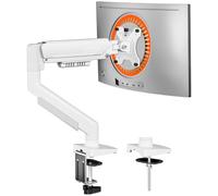 ErGear Support Écran PC 13-34 Pouces, Bras Écran PC Réglable jusqu'à 9kg Anti-Affaissement avec Montage Rapide, Gestion des Câbles pour Bureau et Gaming, VESA 75x75 & 100x100 mm, Blanc