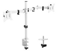ErGear Support Ecran PC 2 Ecran pour Moniteurs de 13-32 Pouces, Support Double Ecran PC Hauteur Ergonomique, Support Double écran PC Compatible VESA 75/100, Maximal de 8kg par Bras, Blanc
