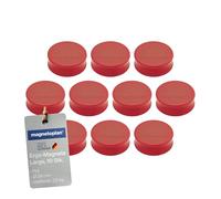 Ergo aimants large, diamètre : 34 x 12,5 mm-lot de 10 rouge