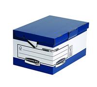 'Ergo Bankers Box Système Flip Top Boîte de rangement avec fastfold (Lot de 10, Bleu/Blanc