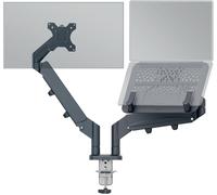 Ergo - Bras Pour Écran Pc, Support Pour Écran Jusqu'À 32"" & Ordinateur Portable Jusqu'À 17"", Libère De L'Espace Sur Votre Bureau, Coloris Gris, 65380089