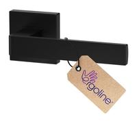 Poignée de porte d'intérieur ERGO, noire, poignée sans rosace inférieure, poignée carrée noire mate, garnitures de porte