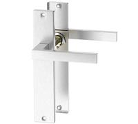 ERGO line CUBE garniture de porte en acier inoxydable, poignée avec rosette sans d’orifice, ensemble de poignées avec rosette longue, garniture de porte, poignée, tige carrée de 7 mm