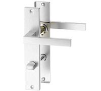 ERGO line CUBE garniture de porte en acier inoxydable, poignée pour porte de salle de bains ensemble de poignée avec rosette longue, garniture de porte, poignée, tige carrée de 7 mm
