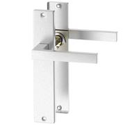 ERGO line CUBE Poignée porte carrée en acier inoxydable sur plaque longue version sans trou (bec de cane) tige 7mm