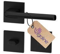 ERGO line Design moderne poignée de porte noire DISCO pour les portes de salle de bains poignée carrée noire mate poignée
