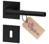 ERGO line Design moderne poignée de porte noire DISCO pour portes d'intérieur à clé poignée carrée noire mate