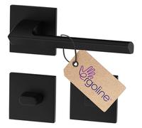 ERGO line Design moderne, poignée de porte noire QUANTO, pour les portes de salle de bains, la silhouette ultra-fine, poignée carrée noire mate, garnitures de porte, poignée