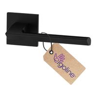 ERGO Line Design Moderne - Poignée de Porte Noire QUANTO Sans Rosace Inférieure - Silhouette Ultra-Fine Carrée Mate Garnitures