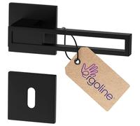 ERGO line Design moderne, poignée de porte noire TOMMY, pour portes d'intérieur à clé, la silhouette ultra-fine, poignée carrée noire mate, garnitures de porte, poignée