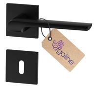 ERGO line Design moderne, poignée de porte noire ZOE, pour portes d'intérieur à clé, la silhouette ultra-fine, poignée carrée noire mate, garnitures de porte, poignée