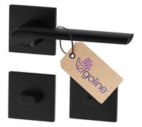 ERGO line Design moderne, poignée de porte noire ZOE, pour portes d'intérieur, la silhouette ultra-fine, poignée carrée noire mate, garnitures de porte, poignée (Condamnation Sans Voyant)