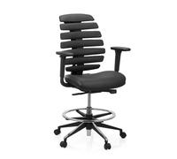 ERGO LINE II WORK | Cuir - Chaise de comptoir Noir