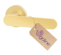 ERGO line LUCA Poignée de porte d'intérieur, dorée, poignée sans rosace inférieure, paire de poignées de porte sur rosaces rondes, or mat, garnitures de porte, poignée