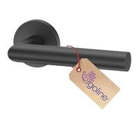 ERGO line LUCA Poignée de porte en graphite sans rosace de serrure, rosace ronde, garniture de porte, poignée de porte, poignée de porte