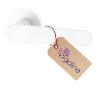 ERGO line PRIMA Poignée de porte d'intérieur, blanche, poignée sans rosace inférieure, paire de poignées de porte sur rosaces rondes, blanche mate, garnitures de porte, poignée