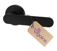 ERGO line PRIMA Poignée de porte d'intérieur, noire, poignée sans rosace inférieure, paire de poignées de porte sur rosaces rondes, noire mate, garnitures de porte, poignée