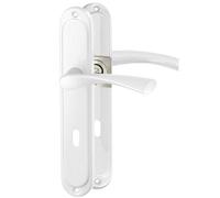 ERGO line ROMA Ensemble d'habillage de porte classique argenté avec rosace longue et poignée carrée de 7 mm