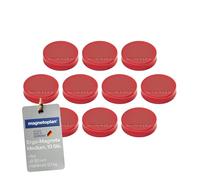 Ergo Lot de 10 aimants moyens Rouge Diamètre 30 x 8 mm