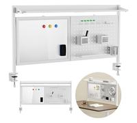 Ergo Office ER-301 Séparateur et organisateur de bureau 1116 mm de large | Tableau de séchage magnétique + plaque d'accessoires avec crochets et porte-stylos | Étagère stable 10 kg | Montage sans