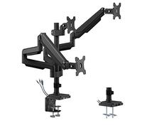 Ergo Office ER-408B Support pour 3 écrans avec Ressort à gaz et 1 Bras USB 3.0 pour 3 écrans - Réglable en Hauteur - Pivotant