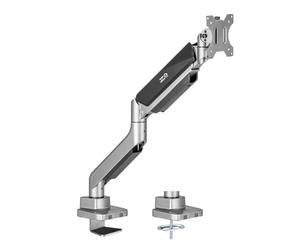 Ergo Office ER-445 Support écran 1 Voie avec Ressort à gaz 17-32" Bras Double Support Bureau Bras écran pivotant inclinable Rotatif VESA 75x75 100x100 jusqu'à 15kg Aluminium