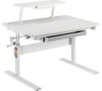 Ergo Office ER-483 Bureau ergonomique pour enfants avec réglage de la hauteur et de l'inclinaison jusqu'à 40 degrés, tablette supplémentaire avec support de livre, table d'école pour enfants jusqu'à 4