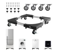 Ergo Office Maclean MC-118B - Support universel pour lave-linge et sèche-linge avec roulettes et dispositif de blocage réglable de 500 à 700 mm, base solide antidérapante, 200 kg