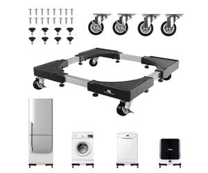 Ergo Office Maclean MC-118B - Support universel pour lave-linge et sèche-linge avec roulettes et dispositif de blocage réglable de 500 à 700 mm, base solide antidérapante, 200 kg