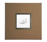 ERGO-PAUL de Nu allongé II, Paper/Eco Leather/Wood, 40.0 x 40.0 x 1,5 cm, Beige, 40.0 x 40.0 x 1.5 cm