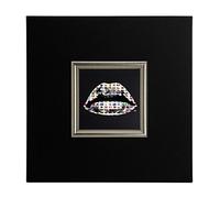 ERGO-PAUL igp5843 E1-80 cz6-40 x 40 x 1,5 World Kiss, Paper/Eco Leather/Wood, Black, 40.0 x 40.0 x 1,5 cm